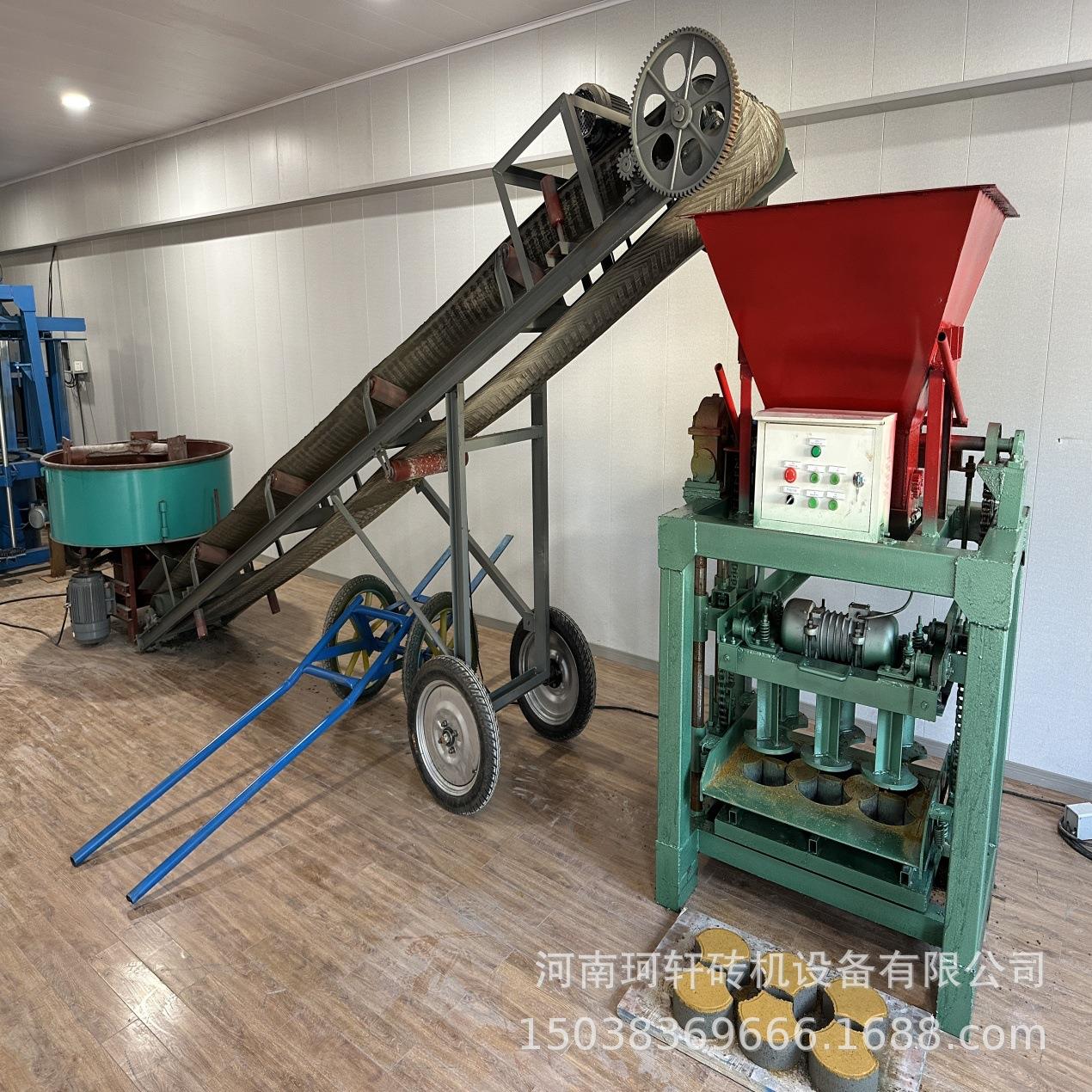 机械厂家4-35B水泥料斗铺路砖机生产线产量高出砖快免烧砌块砖机