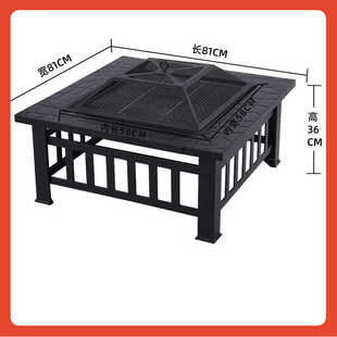 烤炉户外围炉取暖室内庭院盆△烤炉炉火烧烤火柴火煮茶烧烤架