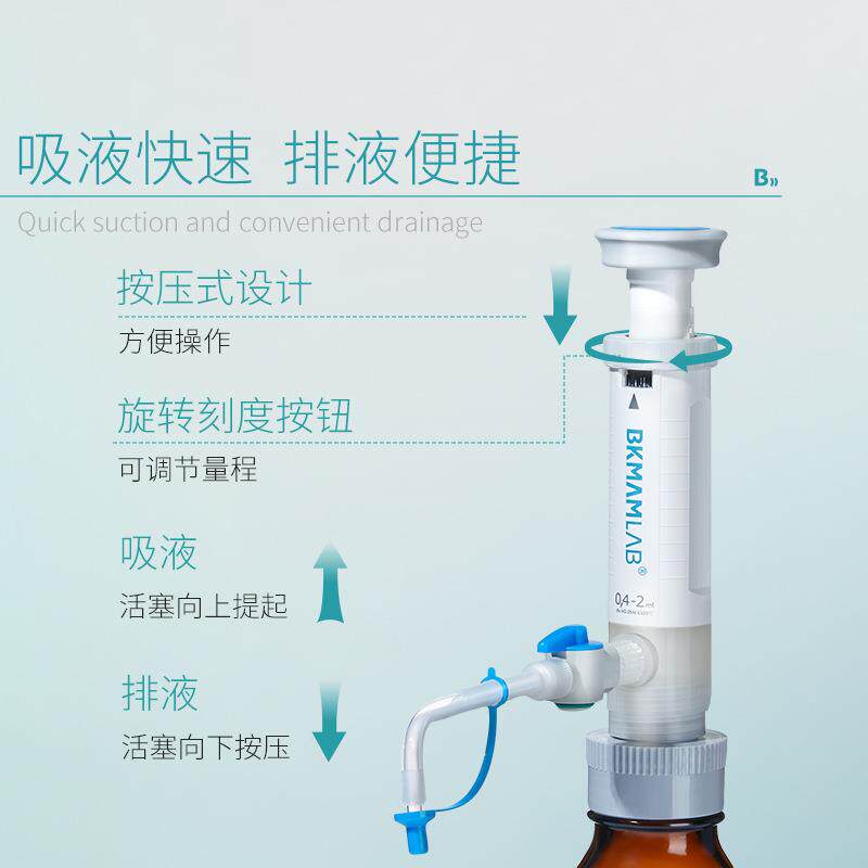 比克曼生物瓶口分液器定量移液手动可调实验用高温灭菌大龙加液器