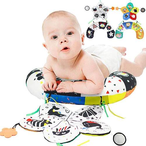 Baby Tummy Time Pillow Toys Black White High Contrast Baby T