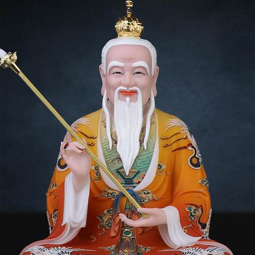 三清祖师神像供奉带坐骑三清祖师爷青牛太上老君元始天尊仿汉白玉