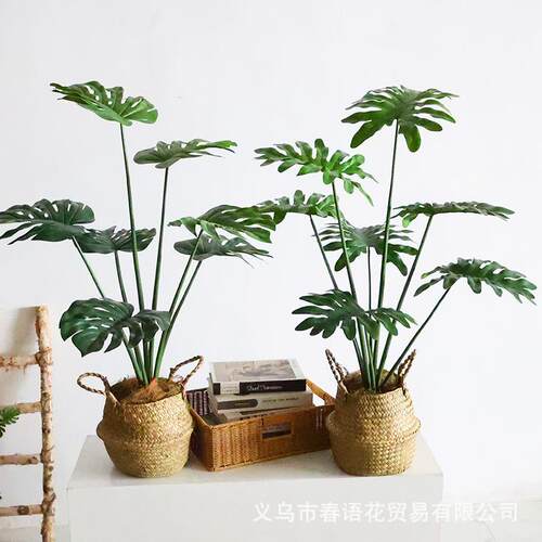 北欧风仿真绿植龟背竹假树客厅植物盆栽高端轻奢室内装饰景观摆件