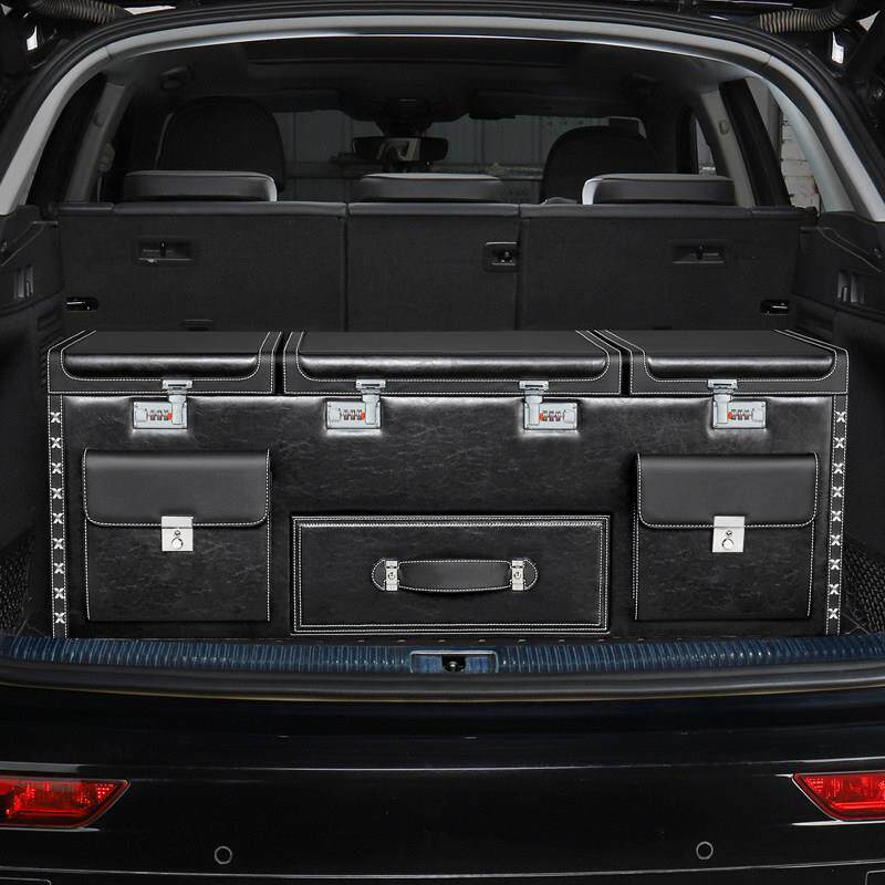 汽车后备箱收纳箱适配BMWX5宾士坦克车载收纳箱密码保温箱整理箱