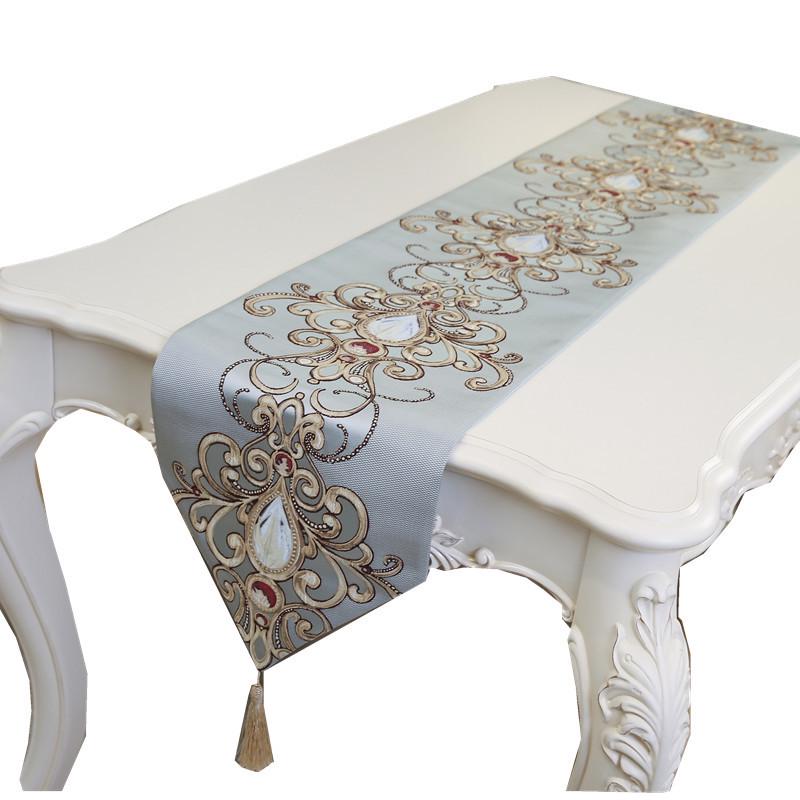 RKT4欧式现代简约桌旗美式轻奢华餐桌垫装饰布艺电视柜茶几席