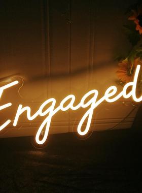 订婚Engaged英文造型灯 婚礼求婚派对氛围装饰灯跨境电商义乌