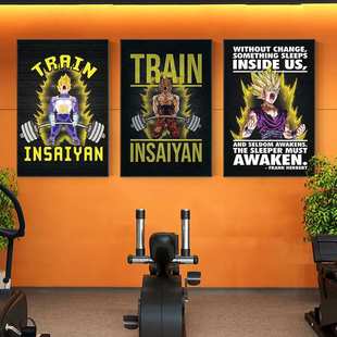 工业风健身房装饰画健美俱乐部直播间工作室背景墙海报运动馆壁画