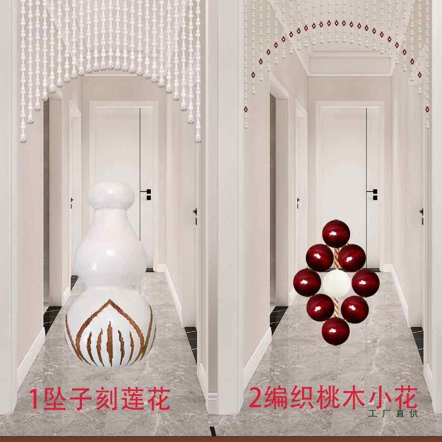 纯桃木芦门帘F96S8S76珠帘隔断帘客厅卧室过葫道间厕生所门半帘玄