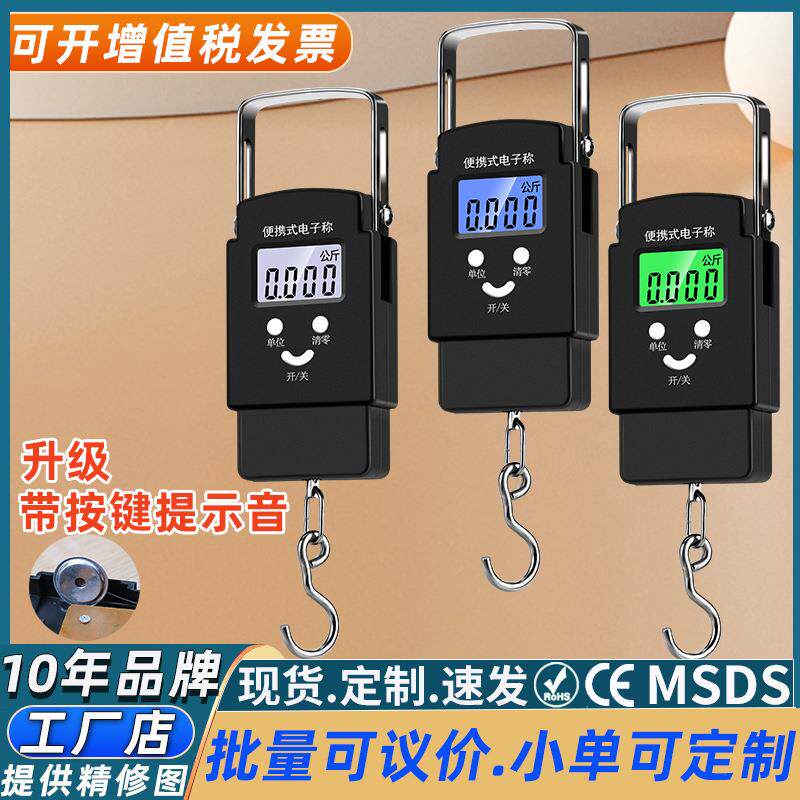 手提电子秤卖菜专用克秤弹簧电子称精准快递手提称食物挂钩行李秤
