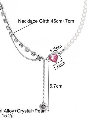 Tassel Love Pearl Necklace流苏爱心珍珠项炼 炼 女锁骨炼配饰颈