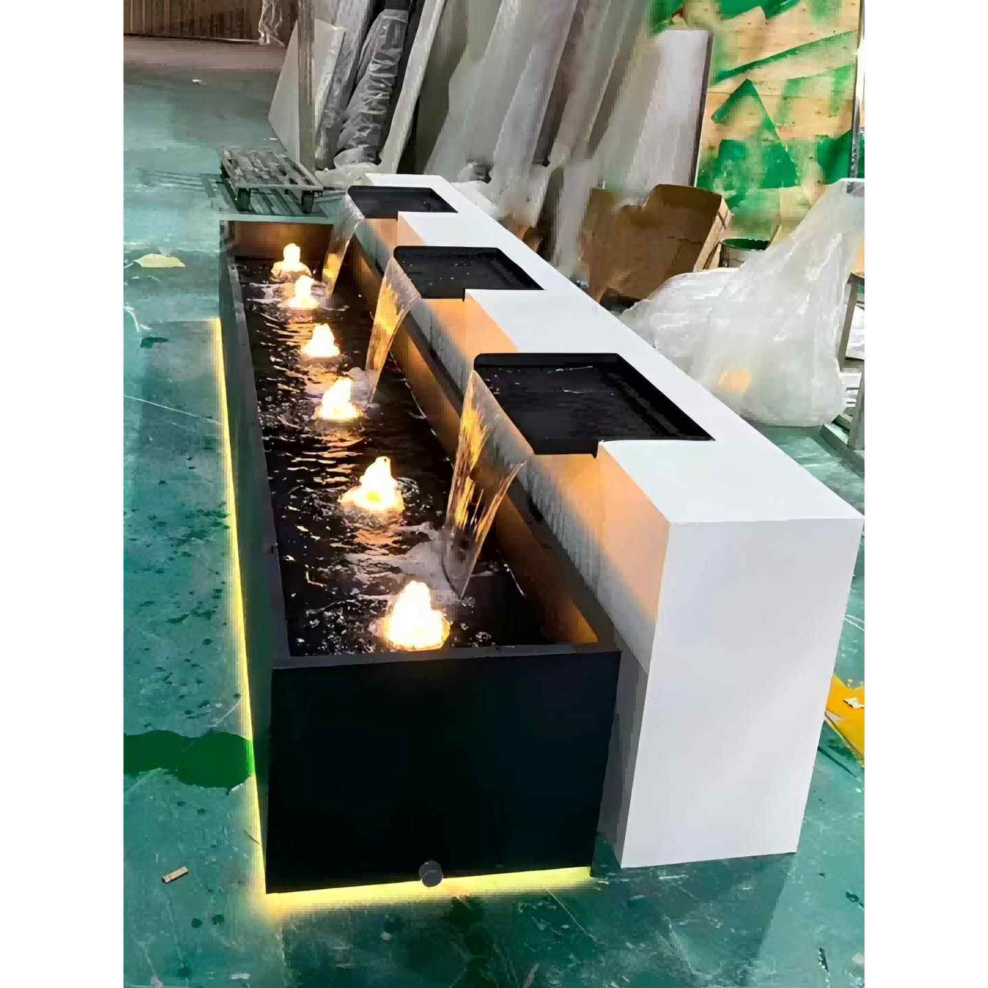 不锈钢庭院流水鱼池景观装饰摆件循环水涌泉喷泉现代瀑布水景造景