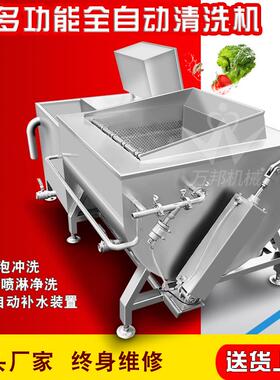 源头家大万邦白菜清洗机 商用蔬翻斗式洗菜机斗 翻椰菜子菜厂清洗