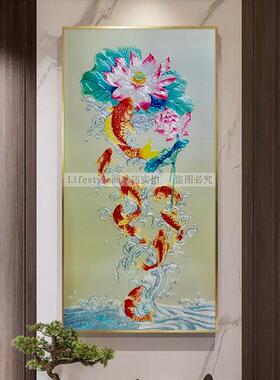 珐瑯彩画走廊过道入户玄关装饰画客厅饭厅挂画卧室现代简约壁画