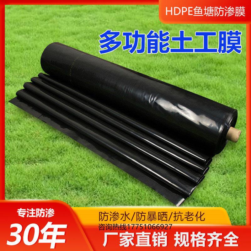 鱼塘防渗膜土工膜防漏防水布鱼池护坡塑料膜加厚藕池养殖专用地膜