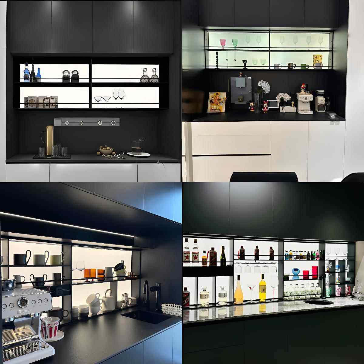 定制不锈钢发光餐柜客厅红酒杯架悬挂调料壁柜厨房压克力置物架,住宅家具,餐边柜,淘宝优惠券,粉丝福利购,淘宝优惠卷