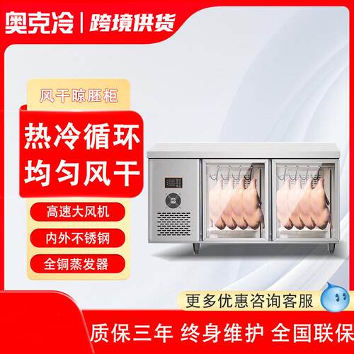 商用新款晾鸭柜烧鹅烧鸭胚吹风干展示柜除湿保鲜烤鸭风干晾胚柜