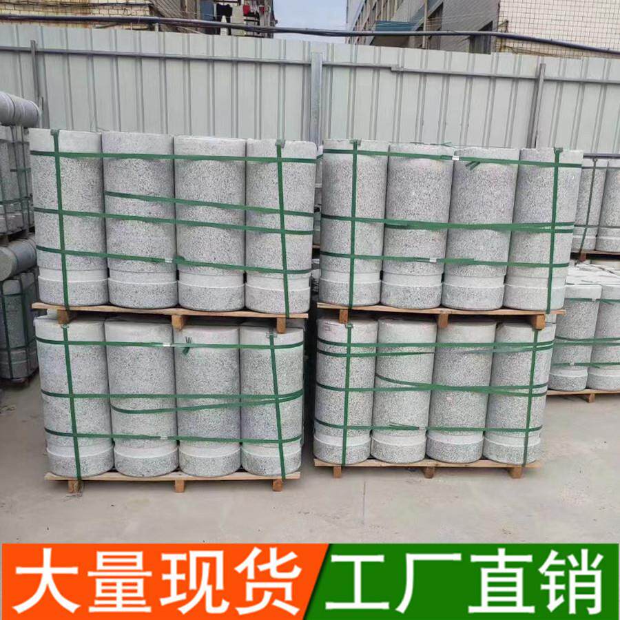福建大理石路障阻车石柱墩花岗岩广场防撞止车石拦车圆柱杆石墩子