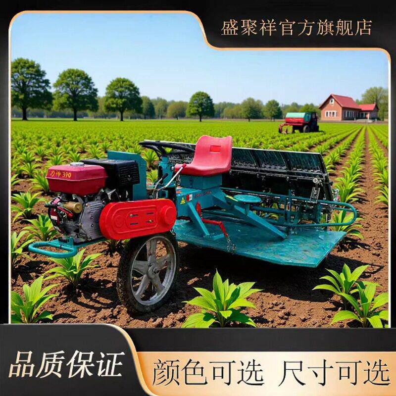 盛聚祥机械全自动手扶款汽油栽苗机 操作简自走式水稻插秧机