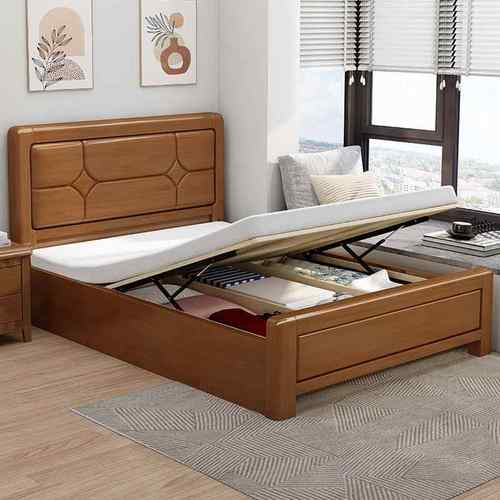 米实木单人床现代简约1米.2小户型.5米储物床0.9H01米儿童床1单1