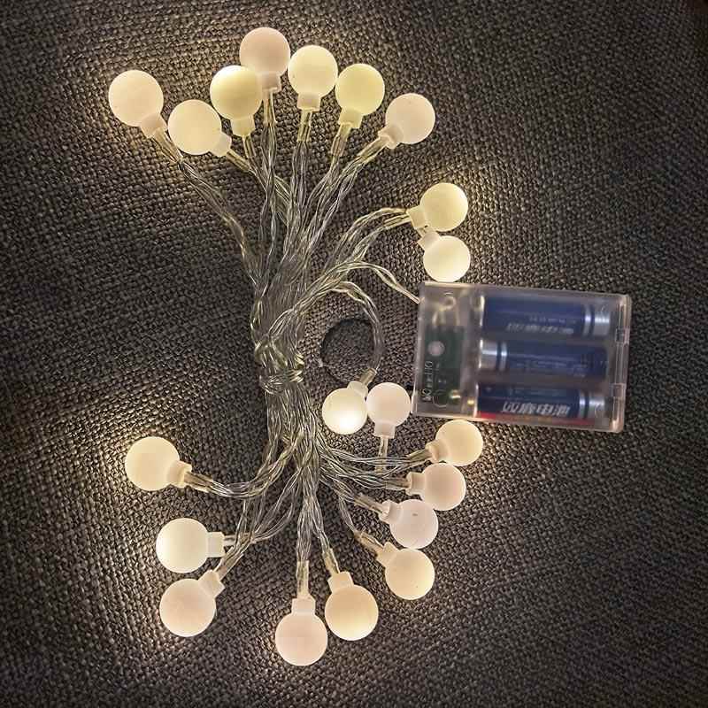 led小圆球灯串电池盒USB灯串圣诞LED装饰灯串小圆珠小白球灯串