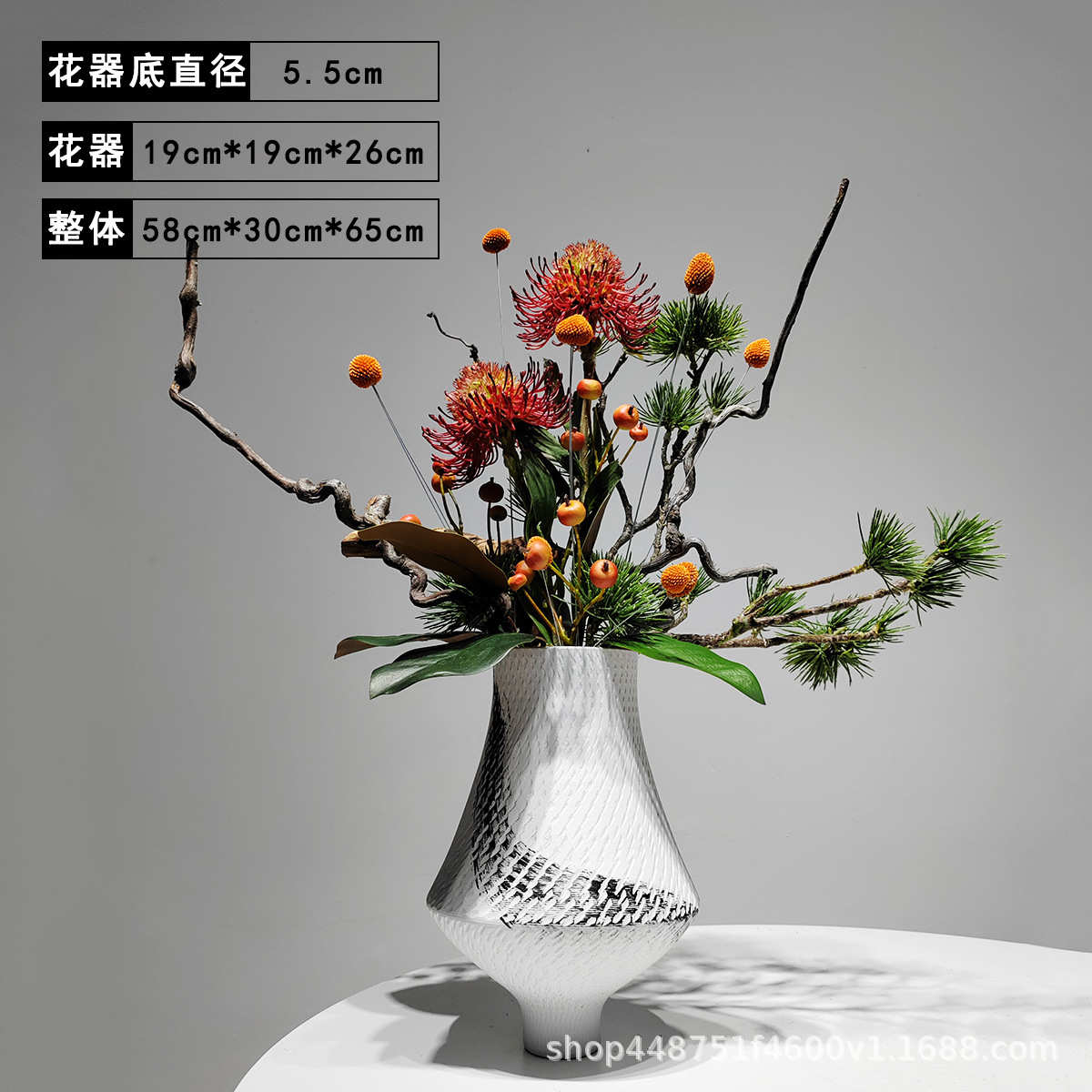 花工样板房插花装花家居摆件仿真软艺品新假客厅装饰中式干支酒店