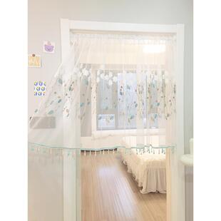 免打孔短帘小窗户半截纱帘柜子遮挡半帘门帘装饰遮挡帘头穿杆帘子