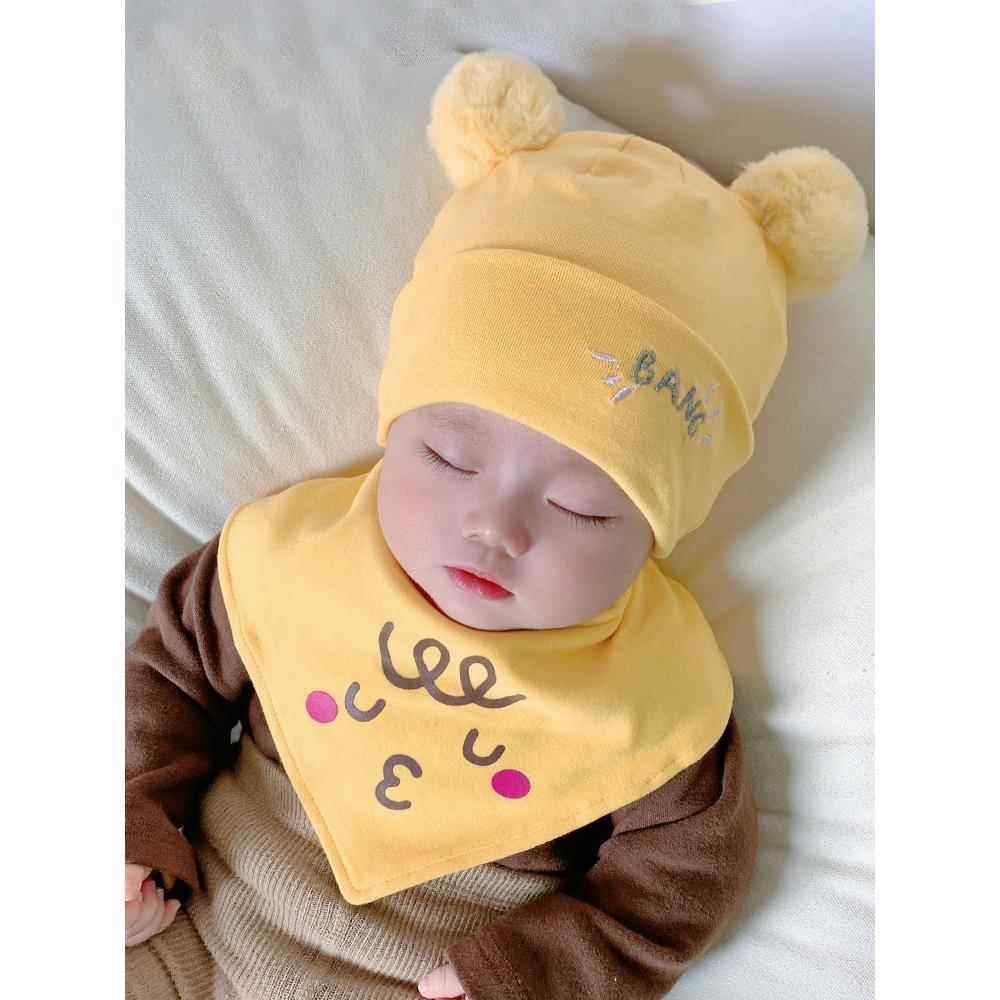 新生婴儿帽子3-9月纯棉帽男女宝宝刚出生满月无骨超萌帽春秋