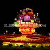 广场玻璃钢花篮景观美陈造型 祝福祖国 玻璃钢花篮雕塑 国庆节日