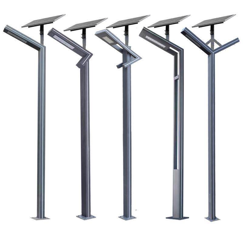 太阳能户外庭院灯铝型材景观灯3米7字灯市政工程铝材方形高杆灯柱