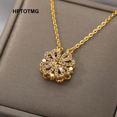 Vintage Lucky Four Leaf Clover Necklaces for Women Goth Love