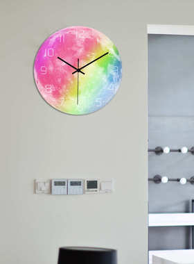 CC116夜光月球挂钟星球亚克力材质UV打印时钟书房卧室客厅装饰