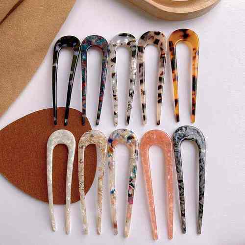 Acetic acid hairpin girl flower U-shaped hairpin ball head p