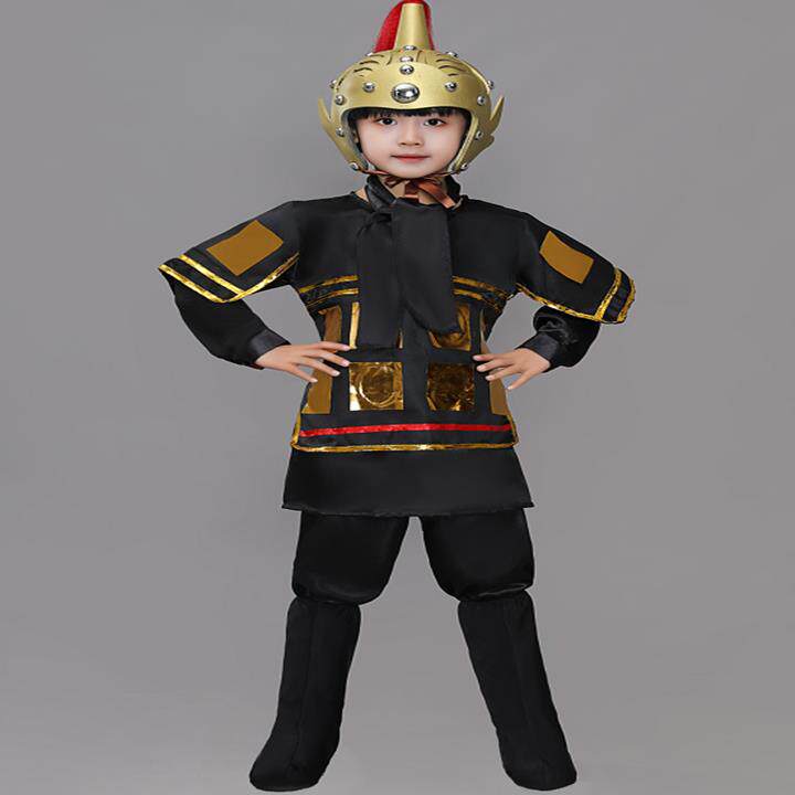 新款古装汉服演出将成人古代色盔甲红铠甲岳飞花木军兰红色士兵舞