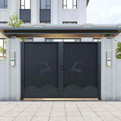 天辞铝合金庭院门铁艺别墅户外院子大门不锈钢自建房入户电动双开