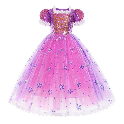 toddler girls glitter sequin tulle dress with frill trim bow