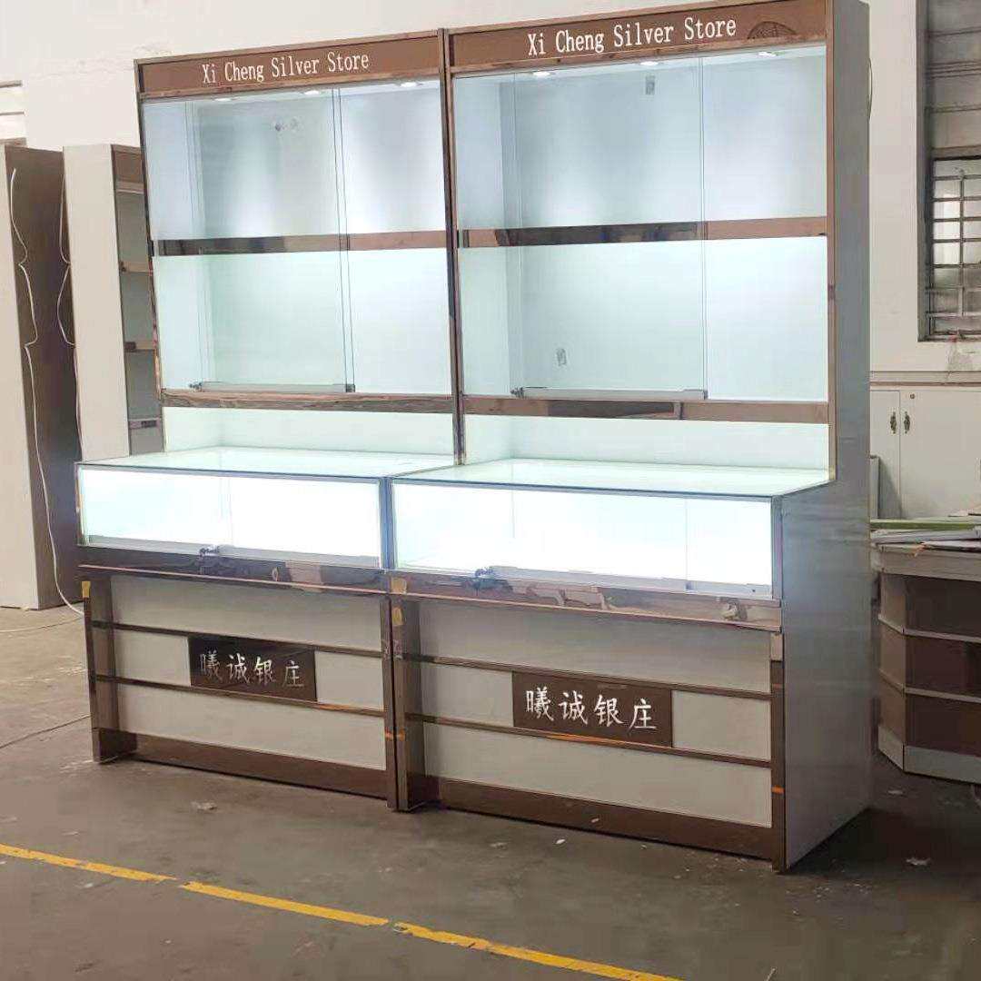厂家供应 橱窗柜 高柜商场玻璃珠宝商品展示柜 背柜柜台厂家