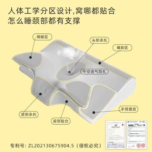 记忆棉枕头慢回弹护颈蝶形枕厂家记忆棉太空材料颈椎枕记忆枕