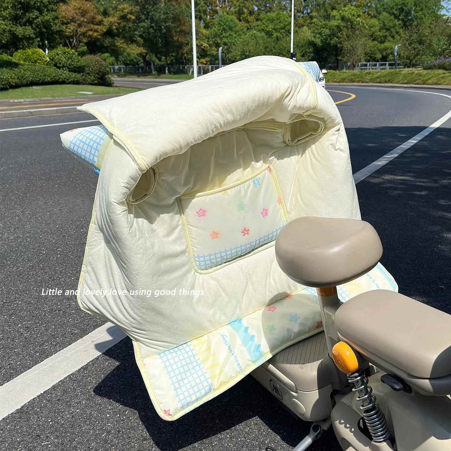 原创可爱电动车挡风被御寒秋冬季加绒加厚高颜值电瓶车防水防风罩