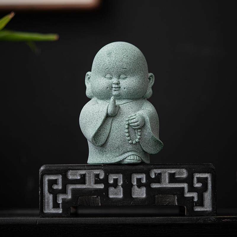 创意国风青砂石小茶宠精品鱼缸造景茶室茶桌装饰品禅意客厅摆件