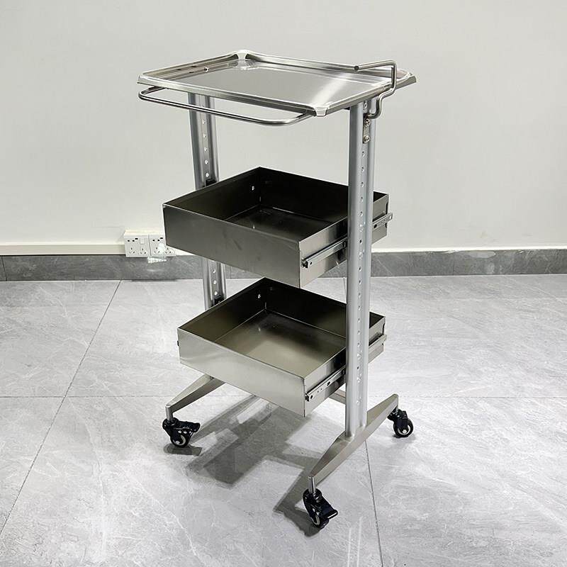 网红发廊工具台收纳柜理髲店烫染收纳工具车不锈钢推车美发工具柜