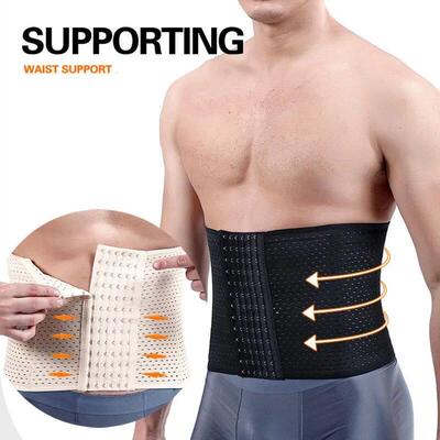 Men Slimming Body Shaper Waist Trainer Trimmer Belt Corset F