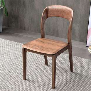 北欧简约北美黑胡桃木家具简约餐桌椅组合实木餐椅餐厅休闲书桌椅