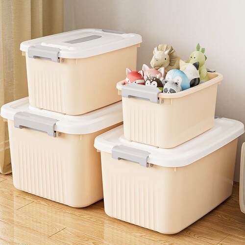 Portable storage box with lid for home use, suitable for sto