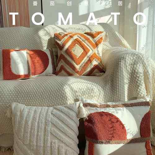 简约浅色簇绒ins民宿沙发抱枕轻奢网红抱枕套飘窗床头可拆洗靠垫
