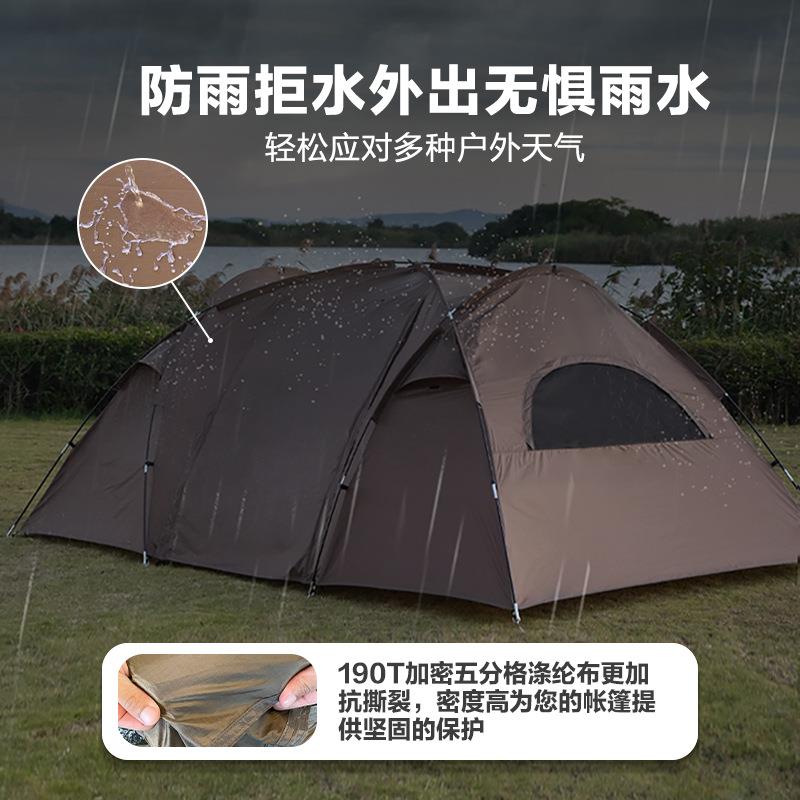 厂家货沙3暴NHB户一外露营帐篷-4人防风防现雨两室厅大空间隧道帐