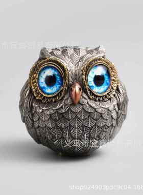 热销Owl Beads Pendant新款猫头鹰树脂工艺品摆件家居庭院摆件