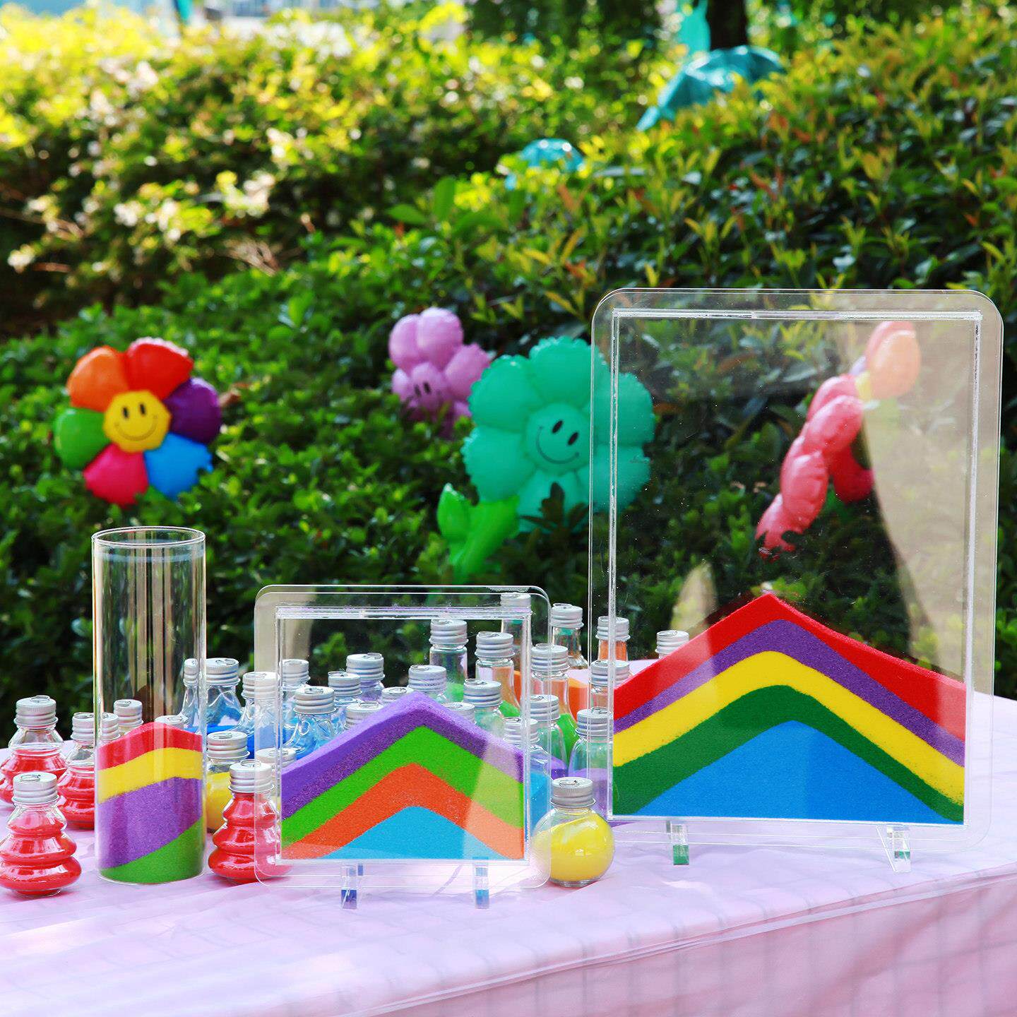 流沙画签到开学季彩沙流沙瓶签到台装饰幼儿园入学场景布置仪式感