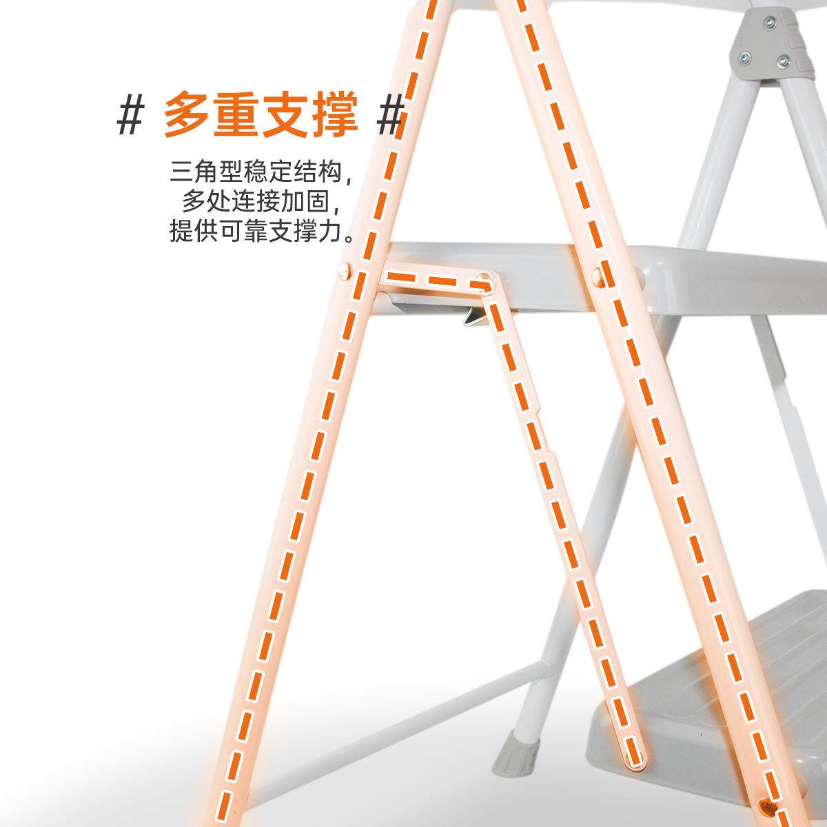 梯子家用折叠梯人字梯室内登高爬梯两用二步人字折叠承重耐用