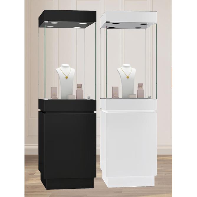 定制超白玻璃点液压古董柜木漆文物柜珠宝古董博物馆展示柜