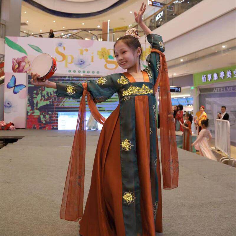高档儿童汉服夏季女仙气小孩公中国风女童主裙古女典古筝演出古装