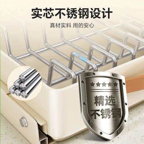 不锈钢碗碟收纳架厨房橱柜内置物架抽屉式拉篮抽拉碗柜盘沥水碗架